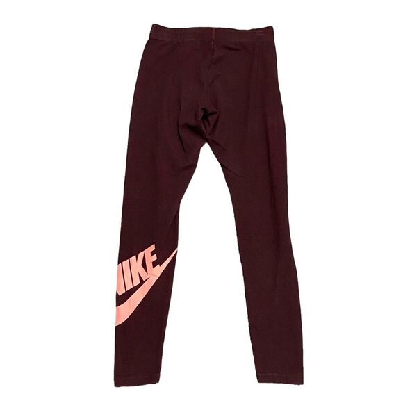 Nike Size Small Swoosh Maroon & Pink Compression Leggings - Picture 4 of 11
